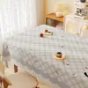 Nuevo Mantel Estilo Crema, Impermeable, Resistente al Aceite, Lavable, Resistente al Calor, Mantel Fresco de Dibujos Animados, Cubierta para Mesa de Café con Ambiente