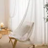 Cortina de Pantalla Gruesa Transparente Opaca Estilo Japonés Simple de Encaje Hueco y Gasa de Viento para Ventana de Mirador de Dormitorio y Sala de Estar Producto Terminado