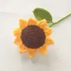 Flor de Lã Tricotada à Mão Buquê Tricotado Produto Acabado Flor Artificial Camomila Rosa Ornamento Artificial Dia dos Namorados Halloween
