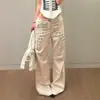 Cruz Diseño Retro Americano Hebilla de Metal Sentido del Diseño Modernos Hombres y Mujeres Verano Nuevo Calle Chica Caliente Sueltos Jeans de Pierna Ancha