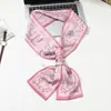 Nuevo Pañuelo Largo de Seda para Mujer en Primavera, Otoño y Verano, Pañuelo de Cuello Estampado, Pequeño Pañuelo Decorativo Moderno y Versátil