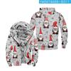 Nueva Serie Navideña 3 Periférico Personalizado Casual con Estampado Sudadera con Cremallera de Manga Larga Ropa Gruesa de Algodón Invierno