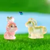 Figuras mignonas luminosas del zodiaco de dibujos animados para paisajes en miniatura, decoración de jardín DIY, adornos de escritorio