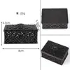 Caja de Dulces de Plástico Hueco Negra para Boda, Caja de Almacenamiento de Joyería Retro con Forma de Corazón de Amor, Caja de Dulces de Chocolate para Recuerdo de Boda