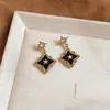 Pendientes de Colgante de Flor de Circonita Estilo Retro de Corte Pendientes Niche Moda de Gama Alta Collar Simple Versátil Juego de Joyería
