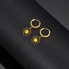 Estilo Europeo y Americano Lujo Ligero Estilo Simple Color Oro 14K Flor de Aceite Hebilla de Oreja Pendientes Joyería de Oreja de Acero Inoxidable Nuevo Transfronterizo para Mujer