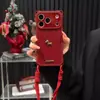 Cordón Anti-Caída de Piel de Cordero Golden Pony Adecuado para Funda de Teléfono Apple 17 Iphone16/15Promax Año Nuevo
