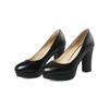 Sapatos de Salto Alto Bico Redondo para Mulheres, Novos Sapatos Baixos de Boca Rasa Primavera & Outono para Mulheres, Saltos Grossos, Plataforma Impermeável Confortável Sapatos de Trabalho Ol Tamanho Grande