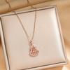 Collar de Ábaco Calabaza de Zirconia Estilo Caperucita Roja Cadena para Clavícula de Lujo Ligero Nicho para Mujer Joyería con Microincrustaciones Chapada en Oro Real