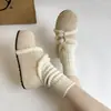 Zapatos peludos con forro de polar y diseño para aumentar la altura, Nuevos zapatos de algodón blancos cálidos con suela gruesa 2025, Zapatos Birkenstock de invierno para mujer, Mocasines