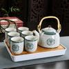Xinmingxuan Cerámica Azul y Blanca Vintage con Filtro Juego de Té Doméstico Juego de Té Tetera de Porcelana Taza de Té Tetera de Cola Juego de Té