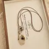 Nueva colección otoño/invierno: Collar colgante lágrima de piedra ojo de tigre color café, un accesorio de cadena larga delicado y lujoso para suéteres