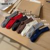 Calcetines de Algodón Básico de Color Sólido Acanalado con Estampado de Letras de Tubo Medio Estilo Coreano Suaves y de Alta Calidad para Mujer, Otoño e Invierno 2025