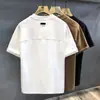Nova Camisa Simples Pesada de Manga Curta Cor Sólida de Verão para Jovens 2025 Top Masculino Estiloso da Moda Marca
