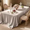 Sensação de Luxo Leve e Alto Padrão Modelo 2026 Champagne Dourado Acetinado Retangular Estilo Europeu Toalha de Mesa para Banquete Nova Toalha de Mesa para Mesa de Sobremesas de Aniversário