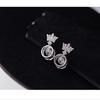 Pendientes de moda de otoño e invierno 2022 para mujer, de plata pura 925, con diseño de corona y diamantes de lujo, ligeros y móviles.