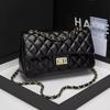 Bolsa Feminina de Couro Genuíno Estilo Tweed 2024 Nova Moda Versátil Grande Capacidade High-End Bolsa de Corrente Tiracolo de Ombro Único Feminina