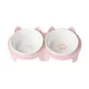 Tigela Dupla Cerâmica para Gatos, Tigela de Água com Proteção de Pescoço, Boca Inclinada Elevada, Tigela de Comida para Gatos, Tigela de Água, Tigela para Pets, Acessórios para Pets