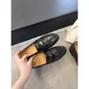 Versión de cuero~Mocasines retro británicos plisados para monedas pequeñas, punta redonda, slip-on, tacón grueso, zapatos para el día a día