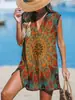 Vestido de venta caliente transfronterizo 2025 nuevo para mujer sin mangas cuello en V impresión digital 3D vestido sexy estilo europeo y americano