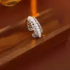 Anillo Abierto Hueco con Baño de Oro Real, Anillo Versátil de Gama Alta para Dedo Índice, Joyería de Estilo Minimalista de Moda para Mujeres