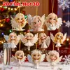 Decorações de Árvore de Anjo Menina Fofa 2D Planas de 12 Peças com Asas Vibrantes Decoração de Casa para Festas Enfeites Pendurados