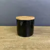 Pote de Cerâmica para Cozinha de Fábrica Personalizado Cilíndrico com Tampa de Bambu Porcelana Branca Pote de Chá Pote de Armazenamento Pote Selado Grande