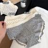 Roupa íntima floral simples feminina verão algodão fino alongado virilha forrado orelha quadril respirável cintura baixa calcinhas