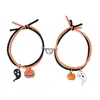 Pulseras de Halloween Europeas y Americanas Transfronterizas de Amazon, Pulseras Magnéticas de Pareja a Juego de Moda, Regalos de Cumpleaños, Estilo Nuevo