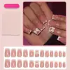 Uñas Postizas Usables Estilo Chino con Pedrería Francesas Europeas y Americanas Uñas Postizas de Gama Alta Transfronterizas