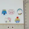 Accesorios Translúcidos de Resina de Cerdo Jingle Cat Accesorios de Pegamento Cremoso Pasador Funda para Teléfono Móvil Paquete de Materiales Hechos a Mano para DIY