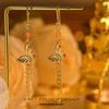 Nuevo Pendiente Colgante de Mariposa China Estilo Retro Francés Pendiente de Alta Gama Cadena Larga Borla Pendiente Colgante para Mujer