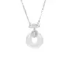 Plata de Ley S925 Chapada en Oro Calcedonia Natural de Alto Hielo Hebilla Alta Alta Alta Estilo Chino Nuevo Hebilla de Cubo de Codo Colgante Cadena para Clavícula
