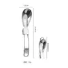Cuchara Plegable Acero Inoxidable 304 Portátil para Exteriores Vajilla Cuchara Tenedor Retráctil Cuchara para Comer de Viaje Portátil