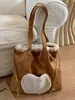 Bolso de Hombro Retro de Ante Bordado Lindo para Otoño e Invierno 2025 Bolso Tote Relleno Grande para Viajes de Mujeres