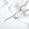 Dulce fresco reflectante Perla mariposa borla collar femenino titanio acero costura nicho diseño alta calidad moda todo-partido hip hop