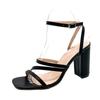Sandalias de tacón grueso de moda de Amazon para mujer, de comercio exterior europeo y americano, con hebilla y punta cuadrada, de tacón alto, de AliExpress.