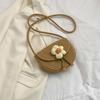 Bolso de verano nuevo de algodón tejido con flores, bandolera tipo concha, informal, de playa, para mujer