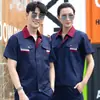Traje de Trabajo de Manga Corta de Verano Venta al por Mayor Taller de Fábrica Obra de Construcción Logo Personalizable Transpirable Resistente al Desgaste Uniforme Profesional