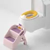 Asiento Cojín y Escalón Combinados para Ayuda de Baño de Bebé en Casa Anillo para Asiento de Inodoro de Baño Infantil Set de Entrenamiento para Ir al Baño