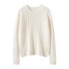 Suéter de Cachemira de Montaña 100% Pura de Cuello Redondo Grueso para Mujer Otoño e Invierno Nuevo Suéter Jersey de Estilo Coreano Ajustado Ajustado