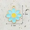 Accesorios de Joyería DIY Azul Lago Goteo de Aceite Flor de Cinco Pétalos Flor de Ocho Pétalos Aleación Goteo de Aceite Colgante Llavero Transfronterizo