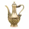 Adornos populares de dragón y fénix de latón para petacas de vino, decoraciones de mesa de bronce de alta gama estilo antiguo para petacas de vino y teteras de agua, venta al por mayor de artesanías de cobre