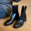 Botines Cortos para Mujer Chuyuji 2026 Nuevo Otoño Invierno Marrón Tacón Grueso Botines Franceses Tobilleros Ajuste Delgado Botas Martin Huizhou