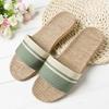 Pantuflas de lino para casa, para parejas, para interior, de madera, de algodón y lino, antideslizantes, con suela gruesa, para verano, para hombre y mujer.