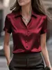 Camisa Elegante Versátil de Satén Ajustada para Mujer, Ideal para Viajar, Sitio Independiente de Amazon Europeo y Americano 2026
