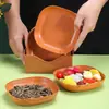 Plato de Hueso con Imitación de Madera, Plato para Snacks Casero, Bandeja de Desechos de Escritorio, Plato para Snacks, Plato Anticaídas para Frutas