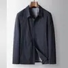 Chaqueta para Hombre 2026 Primavera y Otoño Cuello Campana Estilo Camisa de Trabajo Parte Superior para Jóvenes y Adultos de mediana edad, Abrigo de Lujo Casual de Negocios Ligeramente Elástico