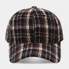 Gorra de Béisbol a Cuadros Literaria Retro Simple Otoño Invierno Estilo Callejero para Mujer Estilo Británico Adelgazante para la Cara Versátil Informal Gorra Plana