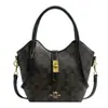 Bolso Cubo de Moda Transfronterizo Estampado de Color Contrastante para Mujer Bolso de Mano Retro de Gama Alta Europeo y Americano Bolso Clásico Presbiópico de Hombro Cruzado